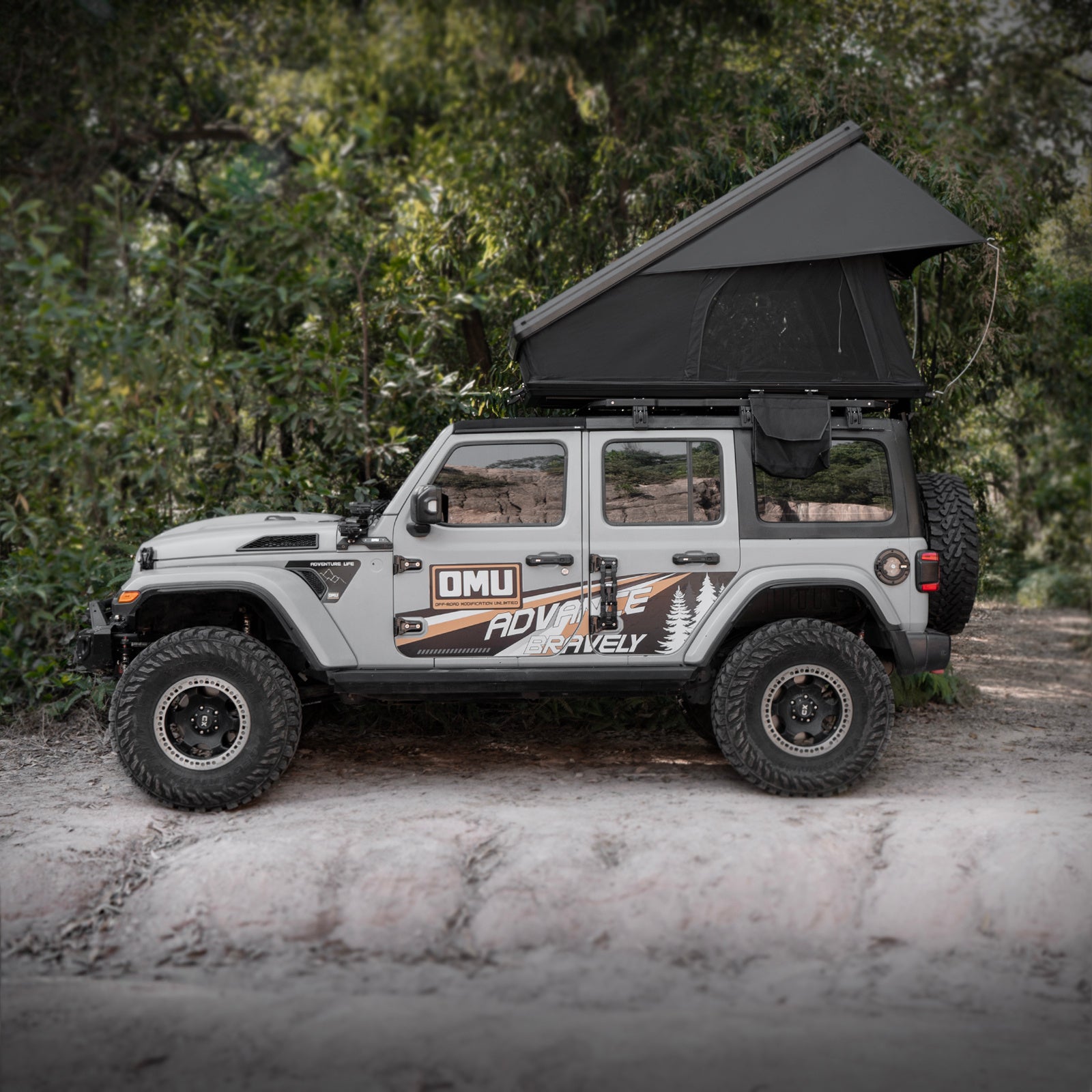 Roof Top Tent Hardshell Rooftop Tent For Van SUV Truck Car Overland Tent Camping For 2-3 Person With Ladder